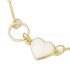 Peach Heart Alloy Enamel Link Bracelets&nbsp;BJEW-JB10412