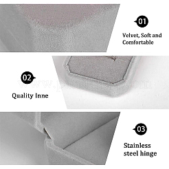 Square Velvet Ring Boxes&nbsp;LS-VBOX-WH0002-01C