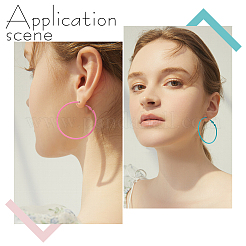 7Pairs 7 Colors 201 Stainless Steel Big Huggie Hoop Earrings&nbsp;EJEW-DC0001-09