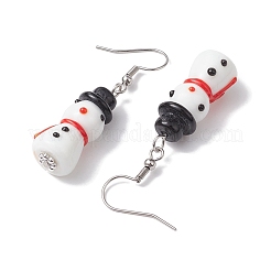 Christmas Theme Glass Dangle Earrings&nbsp;EJEW-TA00475-02