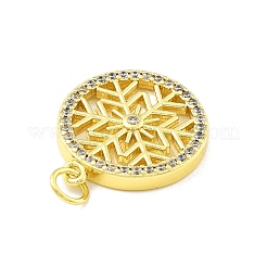 Rack Plating Brass Micro Pave Cubic Zirconia Pendants&nbsp;KK-D359-21G