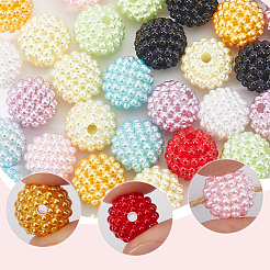 100Pcs 10 Colors Resin Imitation Pearl Beads&nbsp;RESI-SC0003-10