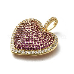 Brass Micro Pave Cubic Zirconia Pendants&nbsp;KK-C090-43G-03