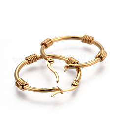 Ion Plating(IP) 304 Stainless Steel Hoop Earrings&nbsp;EJEW-L215-05G