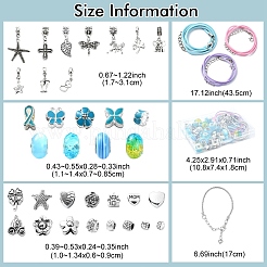 DIY Resin & Alloy & Polymer Clay Rhinestone European Beads Bracelets & Necklace Jewelry Making Kits&nbsp;DIY-YW0009-46