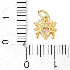 Brass Micro Pave Cubic Zirconia Pendants&nbsp;KK-S390-03G-01