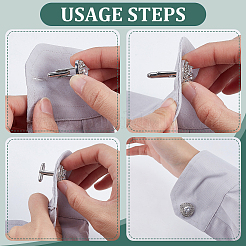 3 Pairs Alloy Compass Cufflinks&nbsp;FIND-FG0004-07