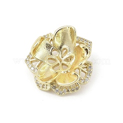 Brass Micro Pave Clear Cubic Zirconia European Dangle Charms Bails&nbsp;KK-K297-57G