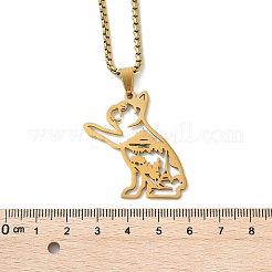 201 Stainless Steel Dog Outline Pendant Necklaces&nbsp;NJEW-P327-06G