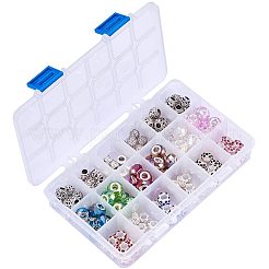 Brass & Alloy Rhinestone & Glass European Beads&nbsp;MPDL-NB0001-02