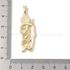 Brass Clear Cubic Zirconia Pendants&nbsp;KK-Z050-03G-03