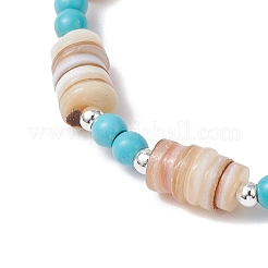 3Pcs Natural Freshwater Shell Beaded Stretch Bracelets&nbsp;BJEW-JB11804