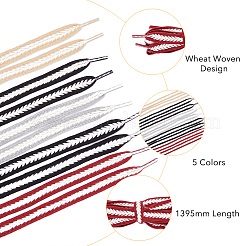 5 Pairs 5 Colors Two Tone Flat Polyester Braided Shoelaces&nbsp;DIY-FH0005-41A-02