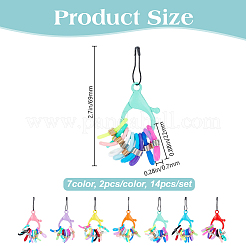 14Pcs 7 Colors Silicone Eyeglass Chain Ends Locking Stitch Marker&nbsp;HJEW-DR00115