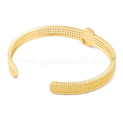Brass Micro Pave Cubic Zirconia Open Cuff Bangles&nbsp;BJEW-S147-27B-G