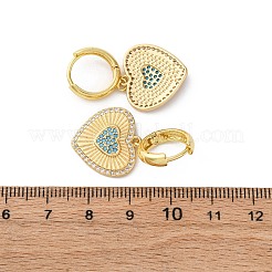 Brass Cubic Zirconia Hoop Earrings&nbsp;EJEW-Q042-02A-G