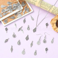 50Pcs 10 Styles Tibetan Style Alloy Pendants&nbsp;FIND-CJ0005-98