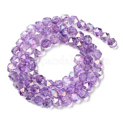 Transparent Electroplate Glass Beads Strands&nbsp;EGLA-F160-01C