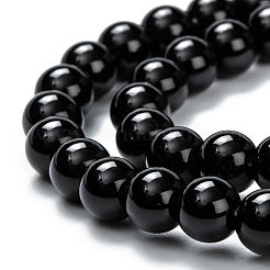 Natural Black Onyx Beads Strands&nbsp;G-Z024-02C