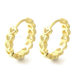 Brass Clear Cubic Zirconia Hoop Earrings&nbsp;EJEW-M047-18G