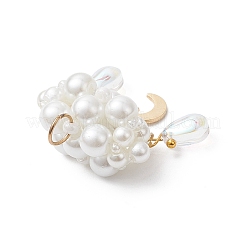 Pearlized Glass Pearl Beads Pendants&nbsp;PALLOY-MZ01101-03