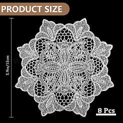 Flower Polyester Embroidery Lace Coasters&nbsp;AJEW-WH20010-93A