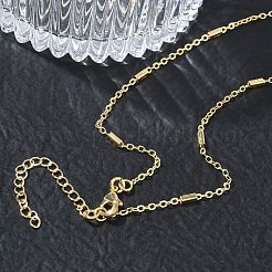 Brass Rectangle Link Chain Necklaces for Women&nbsp;KK-CBA2293-05G