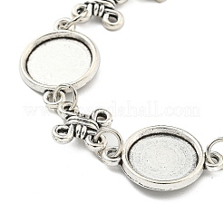 Antique Silver Plated Alloy Link Chain Bracelet Making&nbsp;MAK-K023-03E-AS