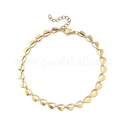 2Pcs 2 Colors Valentine's Day 304 Stainless Steel Heart Link Chain Anklets for Women&nbsp;AJEW-AN00801