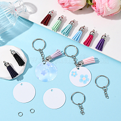 DIY Blank Double-sided Heat Transfer Aluminium Pendant Keychain Making Kits&nbsp;DIY-SP0005-26E