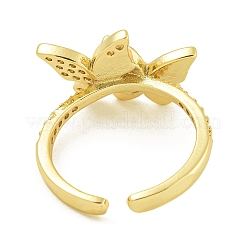 Butterfly Brass Shell Open Cuff Rings for Women&nbsp;RJEW-U011-05G