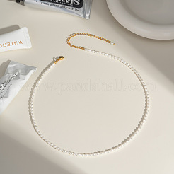 Elegant French Style Imitation Pearl Rice Beaded Necklaces with Stainless Steel End Chains for Women&nbsp;BJ9351