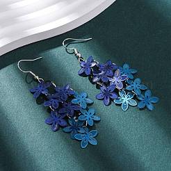 430 Stainless Steel Flower Dangle Earrings&nbsp;EJEW-A137-07P-04