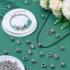 60Pcs Column Tibetan Style Alloy European Beads&nbsp;TIBEB-SP0001-24