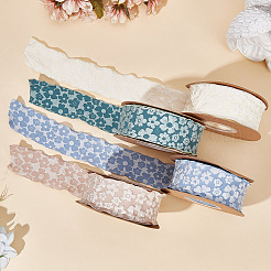 Flower Polyester Ribbons&nbsp;SRIB-WH20020-053B-01