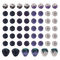 9 Styles Handmade Polymer with Rhinestone Clay Beads&nbsp;CLAY-BT0001-07