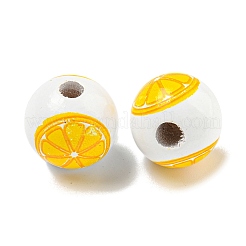 Printed Wood European Beads&nbsp;WOOD-G022-19A