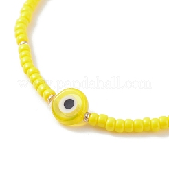 5Pcs 5 Colors MIYUKI Seed Beaded Stretch Bracelets Set with Evil Eye&nbsp;BJEW-TA00055