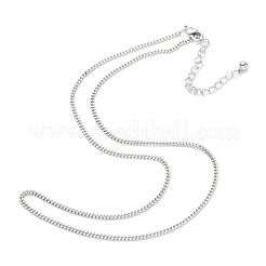 Brass Curb Chain Necklaces&nbsp;NJEW-K123-09P