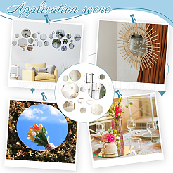 12Pcs 3 Styles  Flat Round Acrylic Self-Adhesive Mirror Wall Stickers&nbsp;AJEW-NB0007-07B