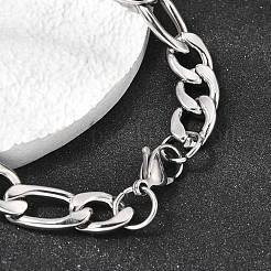 201 Stainless Steel Curb Chain Bracelets for Men&nbsp;STAS-T077-22A-02P