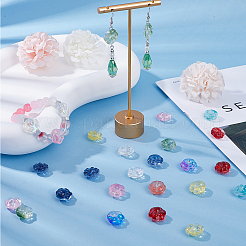 54Pcs 9 Colors Transparent Spray Painted Glass Beads&nbsp;GLAA-SC0001-80