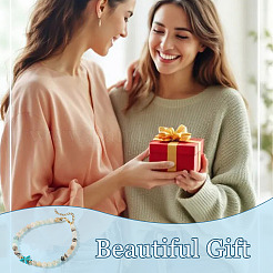 Ocean Dyed Synthetic Turquoise Starfish and Natural Flower Amazonite Round Beaded Anklets for Women&nbsp;AJEW-TA00060