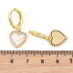 Brass Micro Pave Cubic Zirconia Hoop Dangle Earrings&nbsp;KK-CBA8324-16G-02