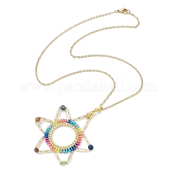Cylinder Seed Beads Pendant Necklaces&nbsp;NJEW-MZ00039