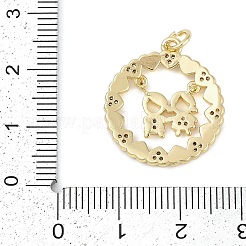 Rack Plating Brass Micro Pave Cubic Zirconia Pendants&nbsp;KK-H509-33G