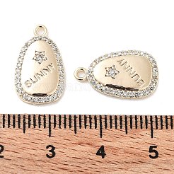 Brass Micro Pave Clear Cubic Zirconia Pendants&nbsp;KK-F871-26G