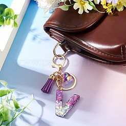 Alloy Resin Heart Keychains&nbsp;KEYC-TADJ0002-01G-V