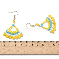 Seed Glass Woven Dangle Earrings&nbsp;EJEW-MZ00794-02