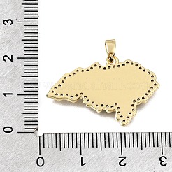 Brass Micro Pave Clear Cubic Zirconia Pendants&nbsp;KK-C263-31D-G